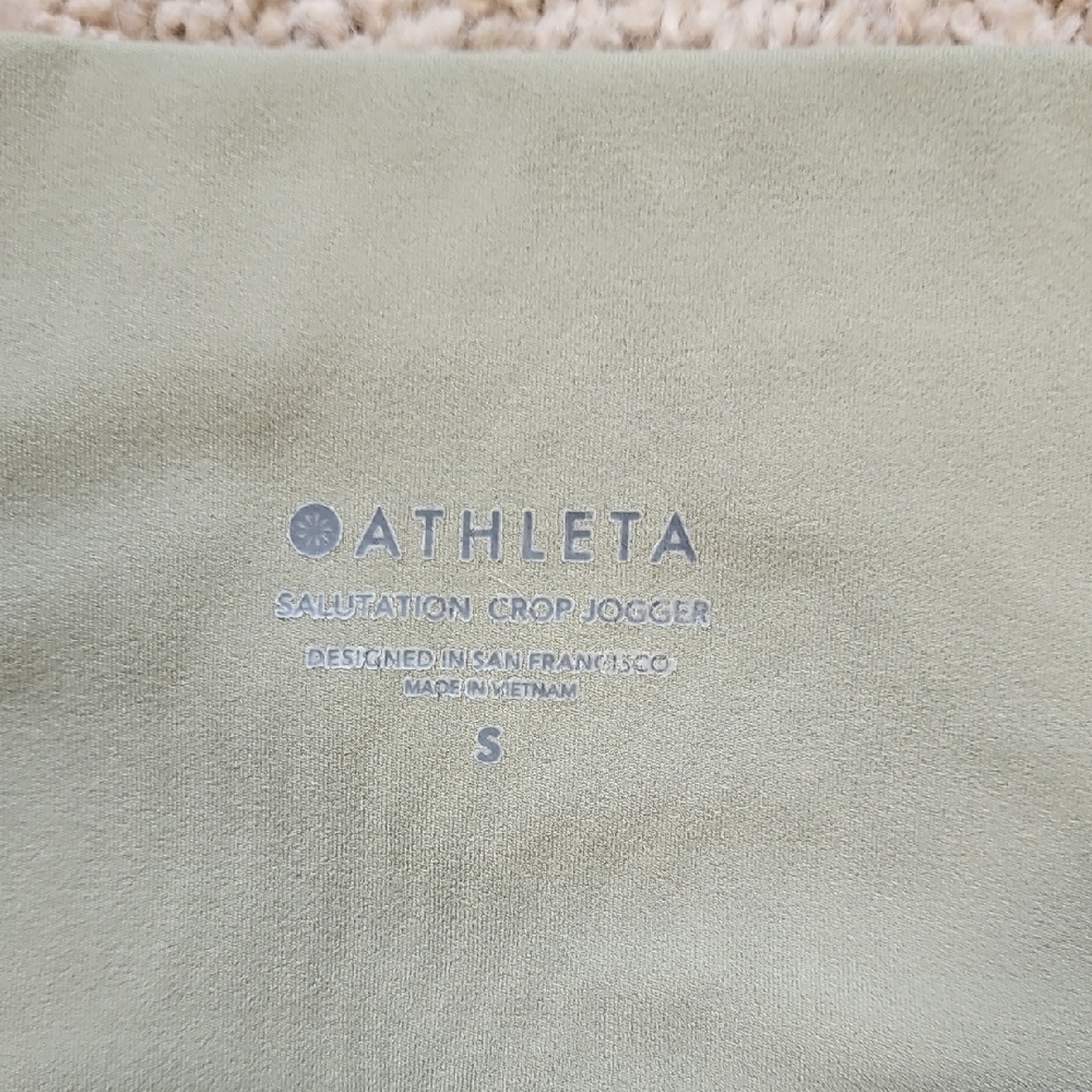 Athleta Saluation Crop Joggers Olive Green, Size S - Picture 2 of 7